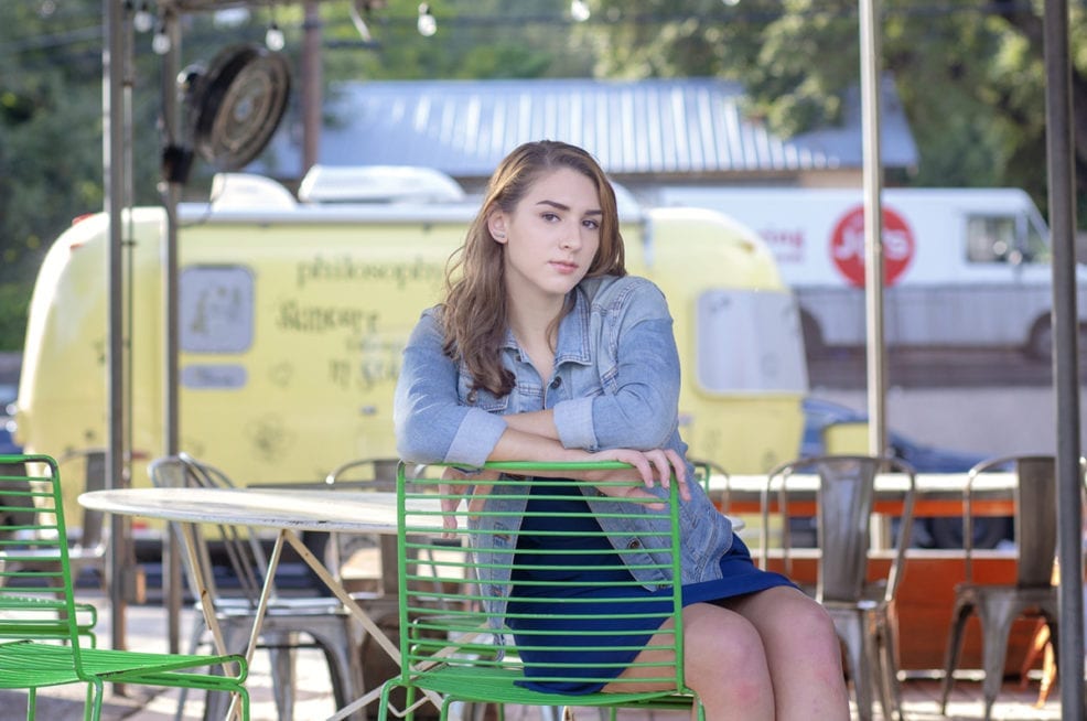 Jo's Coffee Shop on south congress high school senior photo session