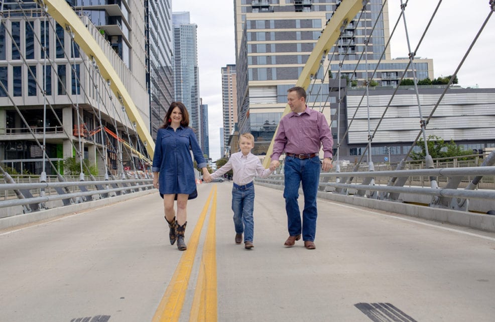 Austin Family Photo Session Downtown Public Library Fischer Seaholm Power Plant