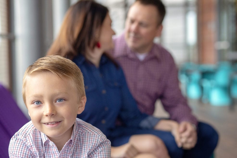 Austin Family Photo Session Downtown Public Library Fischer Seaholm Power Plant