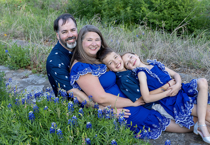 family photo in the bluebonnets