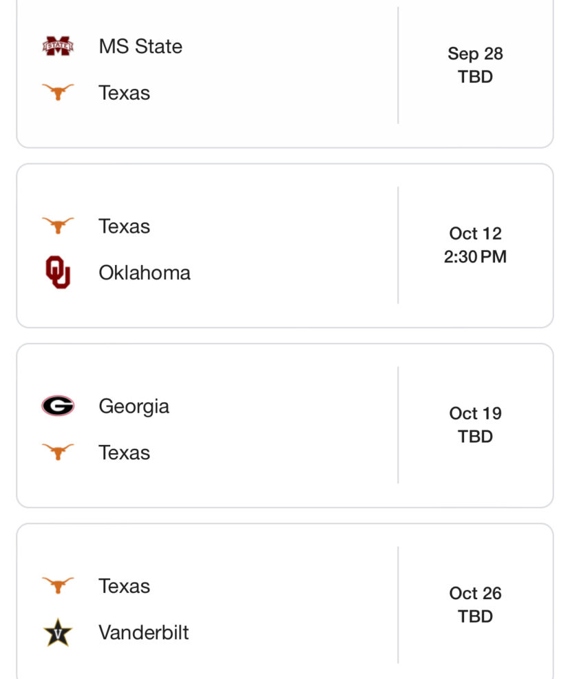 UT football schedule fall 2024