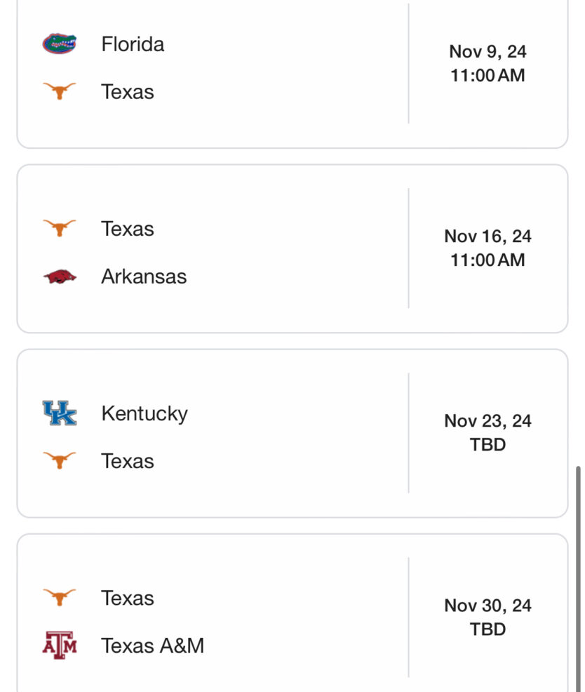 UT football schedule fall 2024