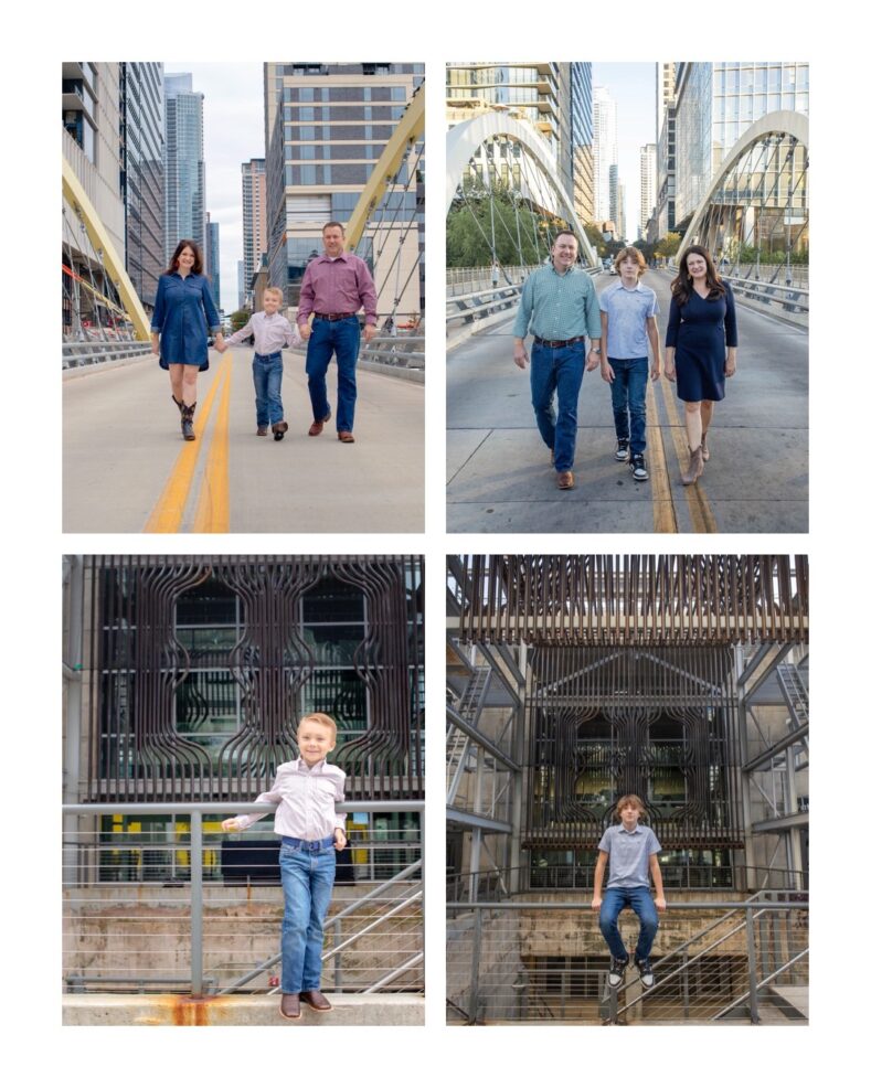 then and now family photo comparison from 2018 to 2024 in the same part of austin