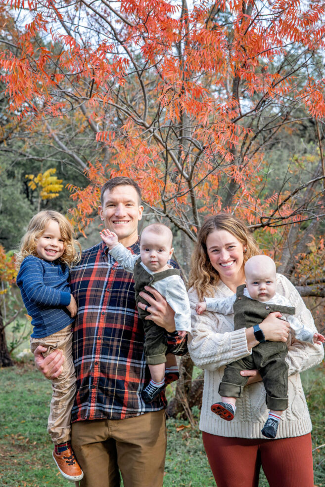 family of five photo session in bull creek park in austin, texas with stephanie friedman photography