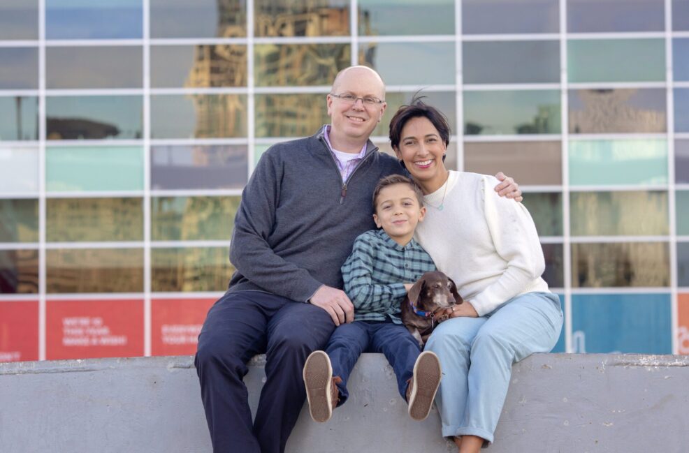 long center family photo session with pet dog