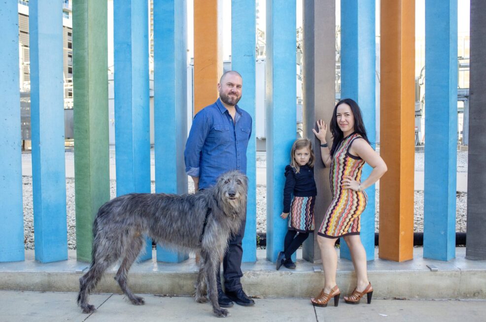 family photo session with dog downtown austin