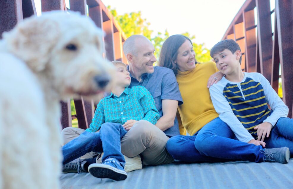 dog at family photo session