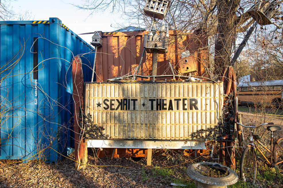 sekrit theater marquee sign in east austin